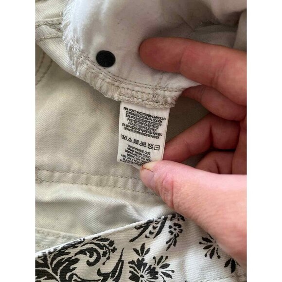 Free People Womens jeans size 26 Baroque printed skinny jeans cream black - Picture 5 of 6